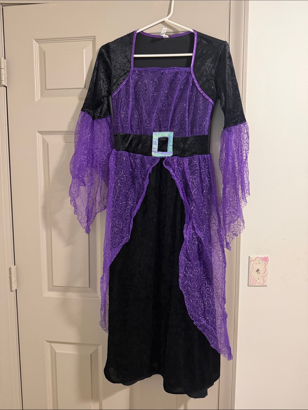Girls Purple and Black Witch Halloween Costume Dress